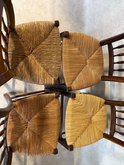 4 straw chairs