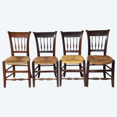 4 straw chairs