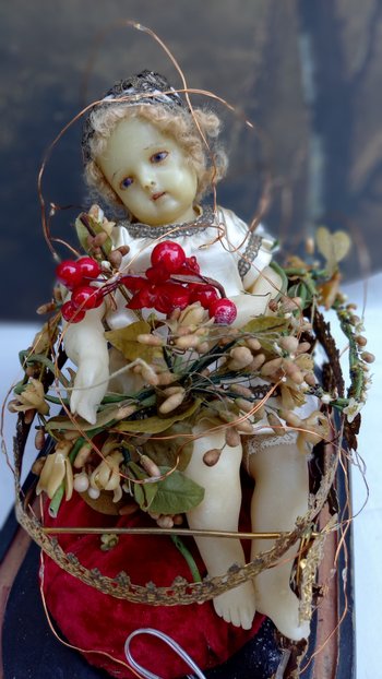 Globe de mariée XIXème  avec personnage