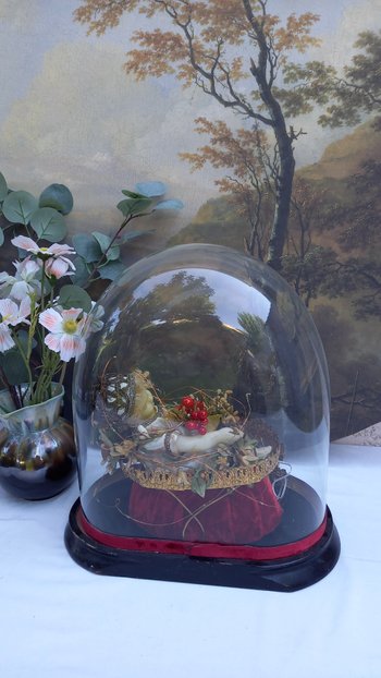 Globe de mariée XIXème  avec personnage