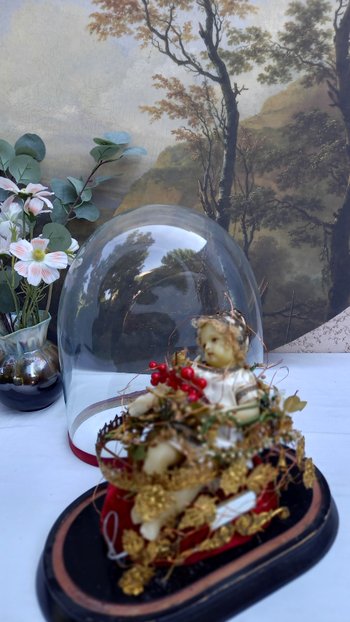 Globe de mariée XIXème  avec personnage