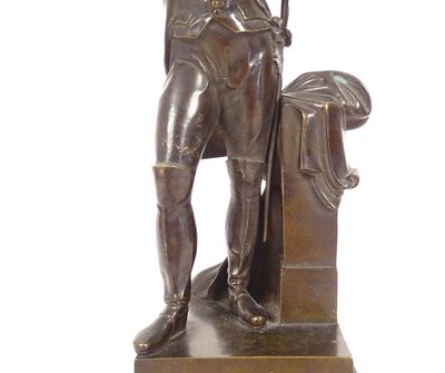 Statuette Bronzeskulptur Kaiser Napoleon I. Zweispitz 29cm XIX.