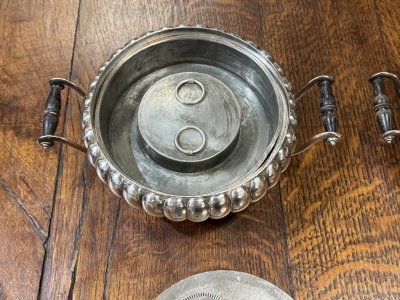 Pair of silver-plated flat heaters from the 1950s