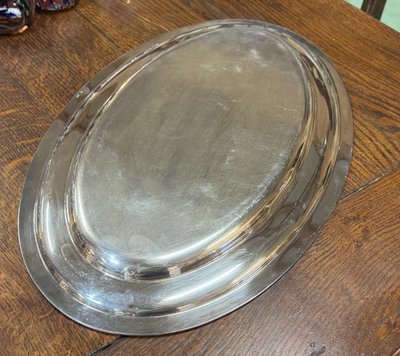 Oval silver plated dish from the 1950s