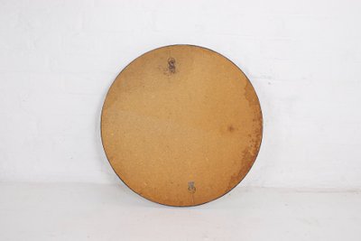 Miroir rond en acier chromé – Design cinétique années 1970