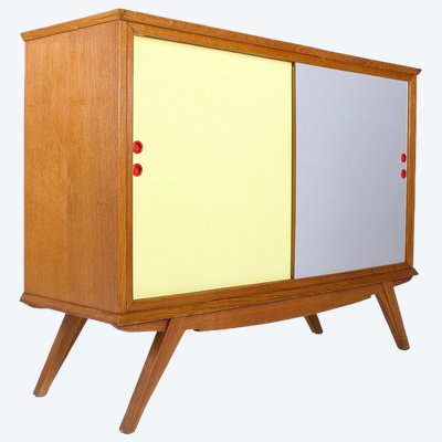 Modernist sideboard with sliding doors – France – 1950s