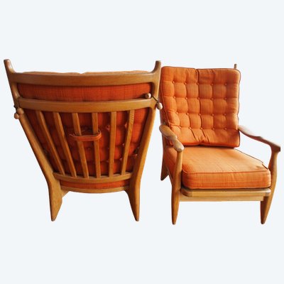 Pair of Guillerme and Chambron armchairs
