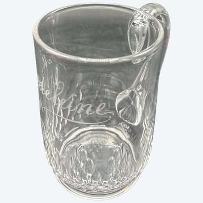 BACCARAT CRYSTAL PINT GLASS, CUT AND ENGRAVED, DATED TO THE 1900s