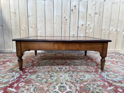 Coffee table – Classic French style – Cherry, oak, marble