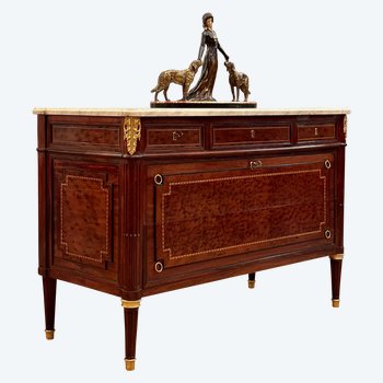 Louis Moreau, Mahogany Chest of Drawers Stamped Louis XVI Period About 1770