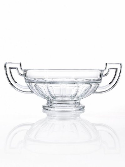Art Deco-style glass goblet, in the style of Val Saint Lambert, with wide handles