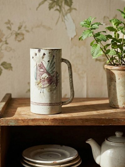 Large "Le Mûrier" beer mug by Gustave Reynaud, Vallauris, vintage 1960s
