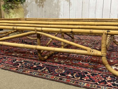 Lettino in rattan e bambù degli anni '60 