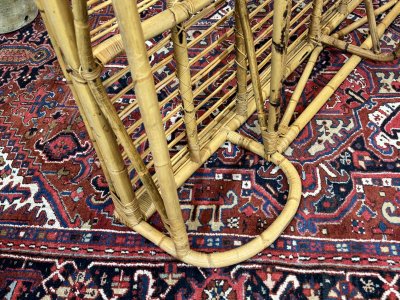Lettino in rattan e bambù degli anni '60 