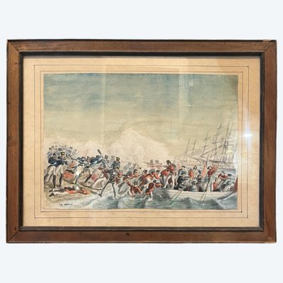 TABLEAU - AQUARELLE - J.A ATKINSON - ANGLETERRE - XIX ÈME