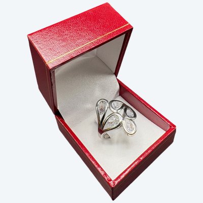 ANELLO IN METALLO E QUARZO 