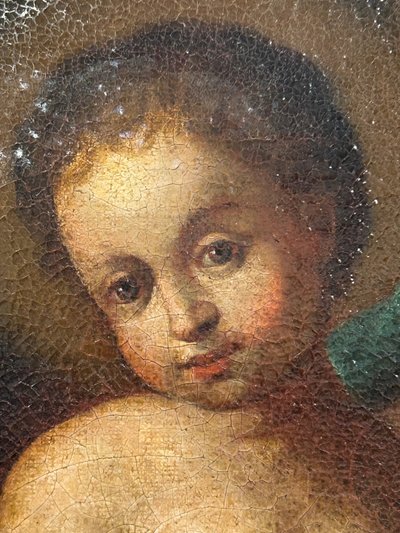 Madonna and Child – 18th-century oil on canvas – religious painting, H 106 cm, 18th century