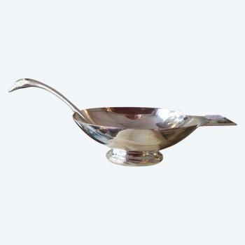 Christofle silver plated sauceboat swan model, Fildenschtat