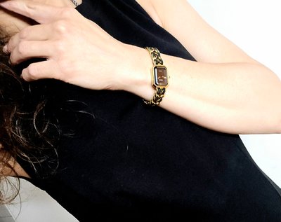 Montre Chanel Première – Première génération 1987 – Plaqué Or 20 Microns – Cadran Noir – Quartz