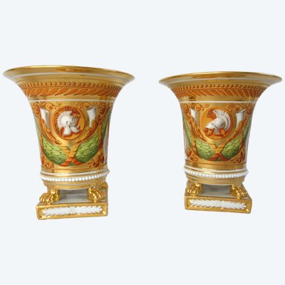 Paire de cache-pots d'époque Restauration attribuée à Schoelcher - vers 1820
