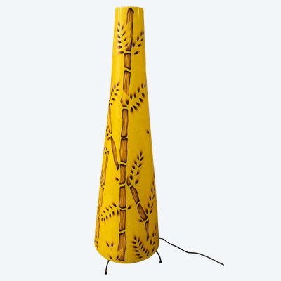 Très Grand lampadaire sculptural Vintage de style exotique tropical