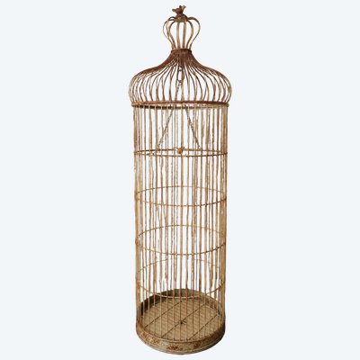 Très Grande cage à oiseaux décorative en métal - travail de la première moitié du XXeme siecle
