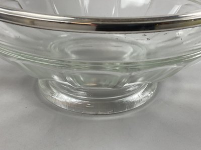 Ciotola da frutta in vetro con bordo argentato