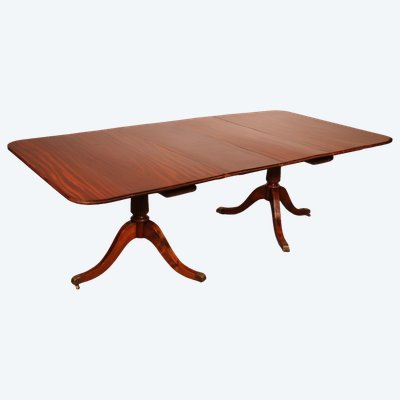 table de salle à manger anglaise tripode en acajou massif - 19° siècle