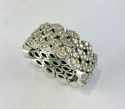 Anello a fascia Mauboussin "Je le Veux", diamanti incastonati su oro bianco
