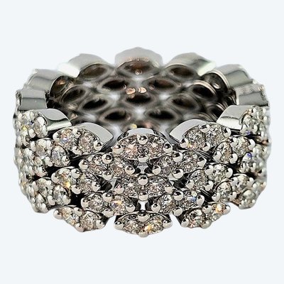 Anello a fascia Mauboussin "Je le Veux", diamanti incastonati su oro bianco