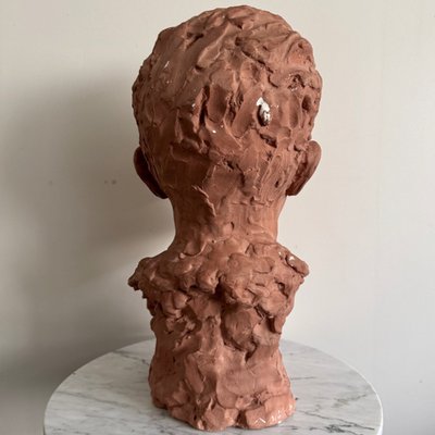 1930s plaster studio bust of a man with a mustache