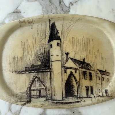 Tablett aus Glasfaser von Bernard Buffet, Frankreich