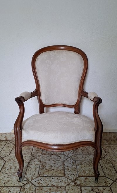 Fauteuil Cabriolet Louis-Philippe en Acajou – XIXe siècle