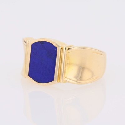 Chevalière lapis-lazuli et or