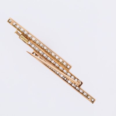 Broche ancienne éclair diamants taillés en rose