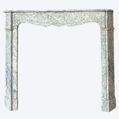 Cheminée de Louis XV pompadour circa 1900 marbre vert d’Estours