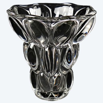 Vaso modernista in cristallo a nido d'ape di Pierre d'Avesn, risalente agli anni '70.