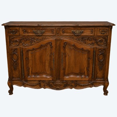 Importante credenza provenzale Luigi XV in noce intagliato - XIX secolo