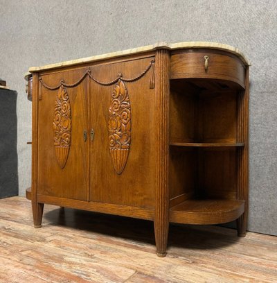 Credenza in rovere in stile Art Déco, ispirata alle creazioni di Maurice Dufrêne.