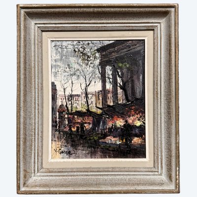 Yves Gonec – Vue animée de Paris Huile sur toile signée en bas à gauche