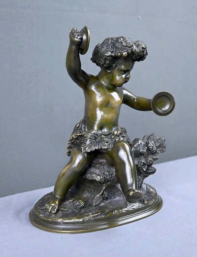 Bronze sculpture "Bacchus with Cymbals" after Clodion - 2nd half of the 19th century