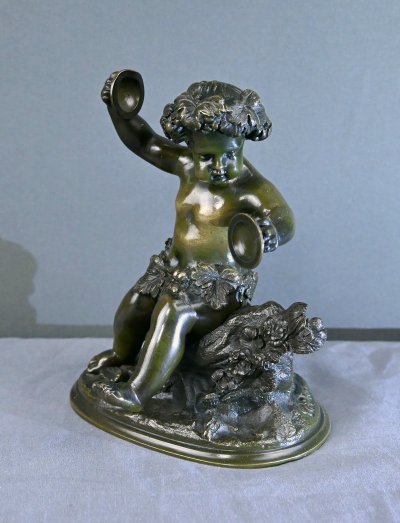 Bronze sculpture "Bacchus with Cymbals" after Clodion - 2nd half of the 19th century