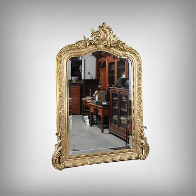 Miroir Biseauté à Fronton, style Louis XV - 2ème partie XIXe