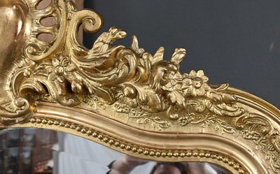 Miroir Biseauté à Fronton, style Louis XV - 2ème partie XIXe