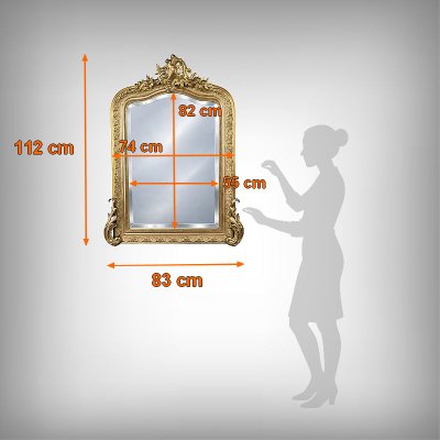 Miroir Biseauté à Fronton, style Louis XV - 2ème partie XIXe