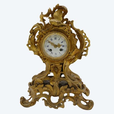 Kaminornament, Uhr, vergoldete Bronze, 19. Jahrhundert