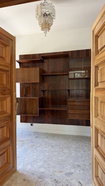 ETAGÈRE MODULAIRE MURALE SCANDINAVE EN PALISSANDRE, POUL CADOVIUS, ANNÉES 60