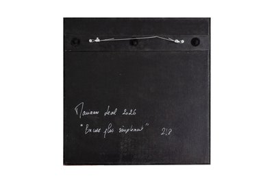 Coppia di pannelli intarsiati in paglia rossa e oro. Stile contemporaneo. LS6823814/2