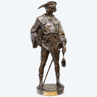 SKULPTUR – SCHÜLER DES 14. JAHRHUNDERTS, ÉMILE LOUIS PICAULT (1833-1922) – BRONZE