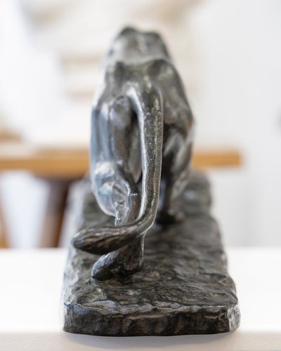 SCULPTURE - LIONNE À L’ AFFÛT , ISIDORE BONHEUR (1827-1901) - BRONZE